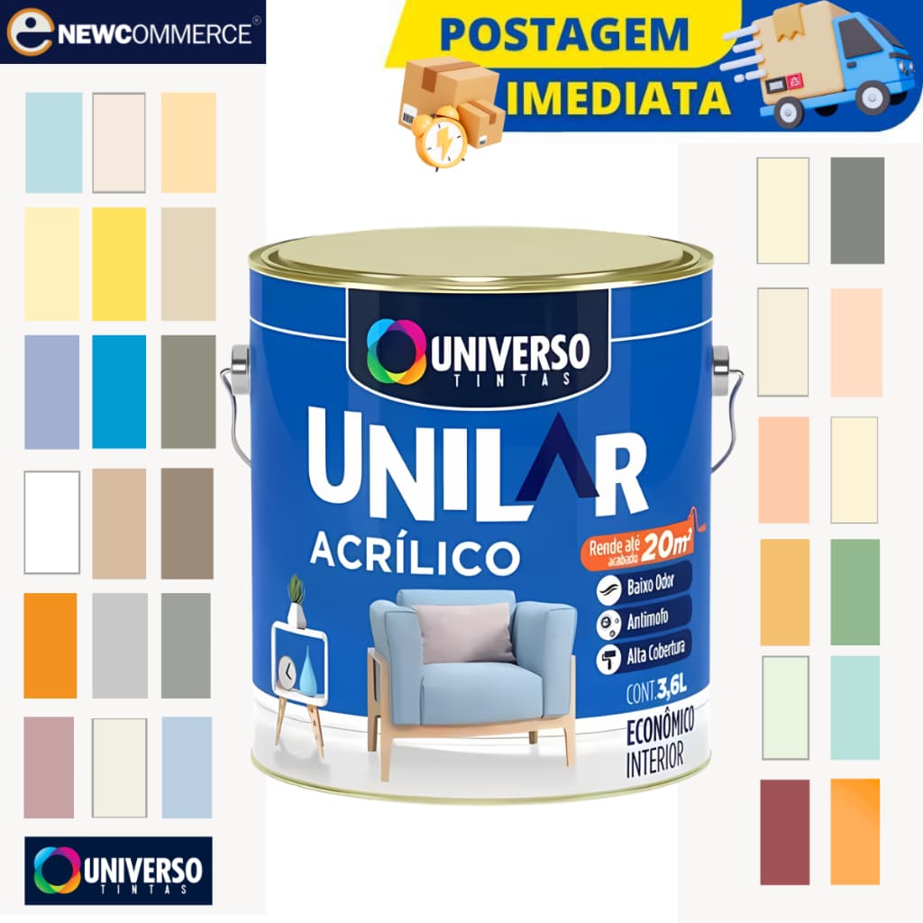 Tinta Antimofo Unilar 3,6L Parede - Escolha sua Cor!