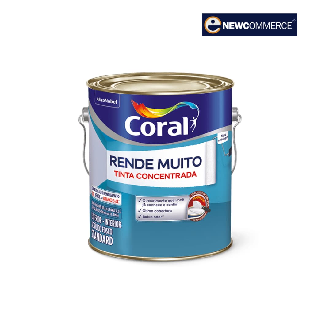 Tinta Acrílica Rende Muito 3,2L Fosco Coral - Escolha sua cor!