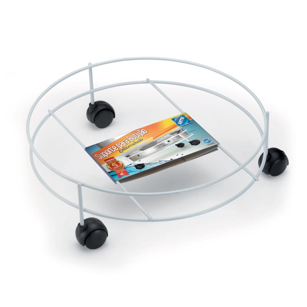 Suporte para Botijão de Gás e Vaso com Rodinhas - Aço 30cm