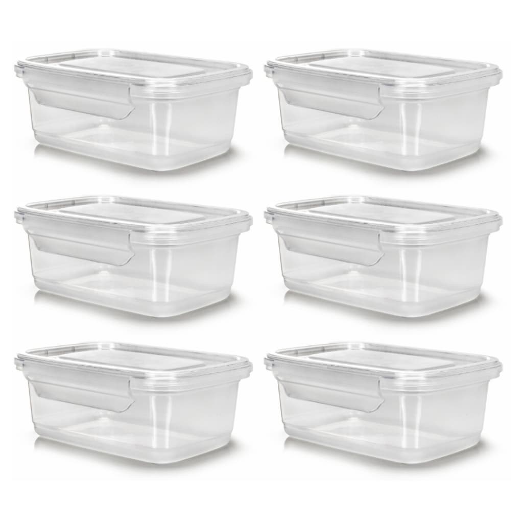 Kit 06 Marmitas Fitness Pote 750ml Freezer E Microondas Potes Plásticos Com Travas Grande REFORÇADO Fechamento SEGURO