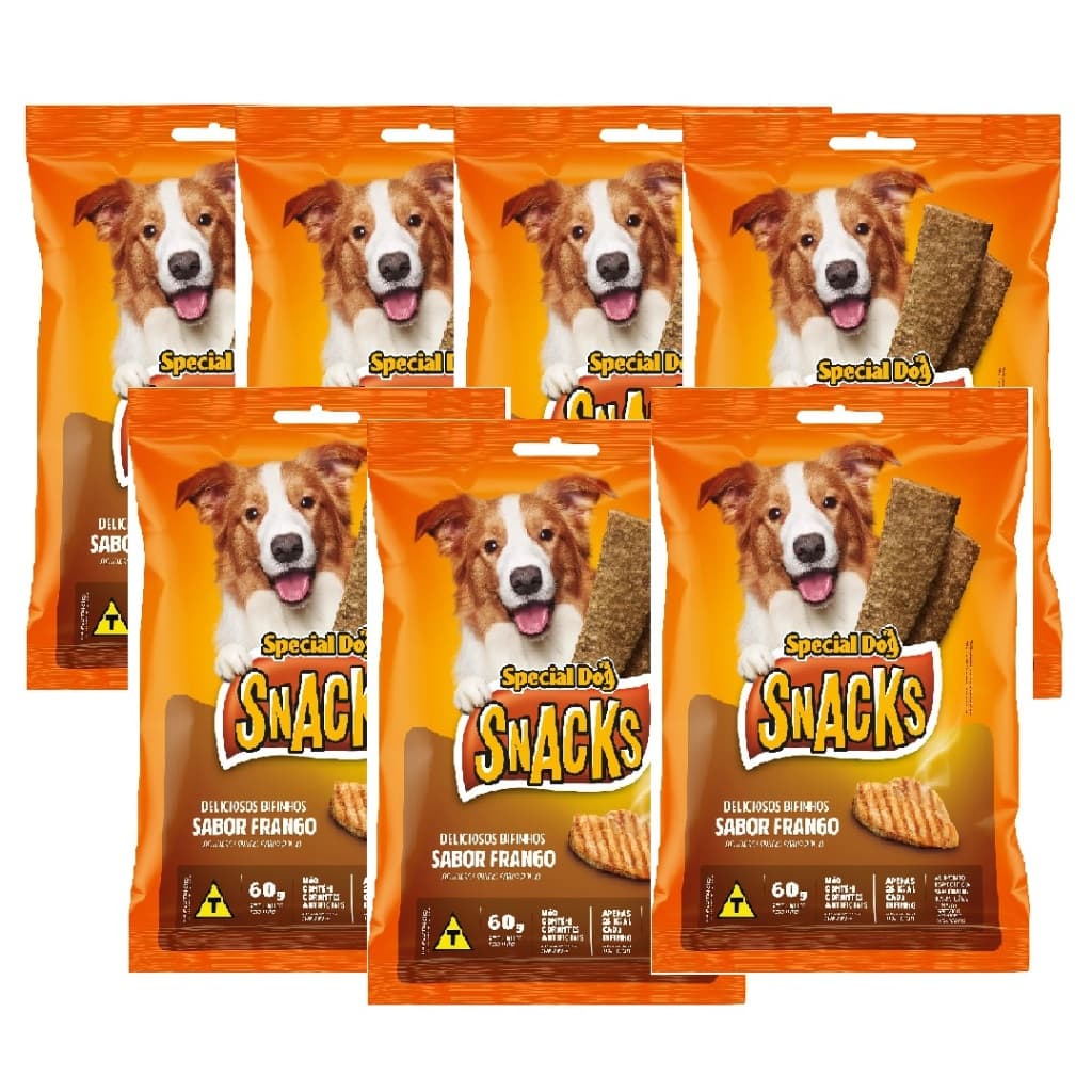 Petisco Kit 7X Bifinho Special Dog para Cães Sabor Carne 60g biscoito cachorro 420g