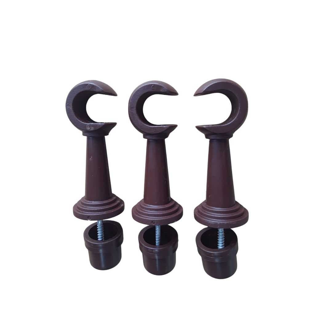 Kit de suportes para varão 19mm; com 3 unds bucha e parafuso