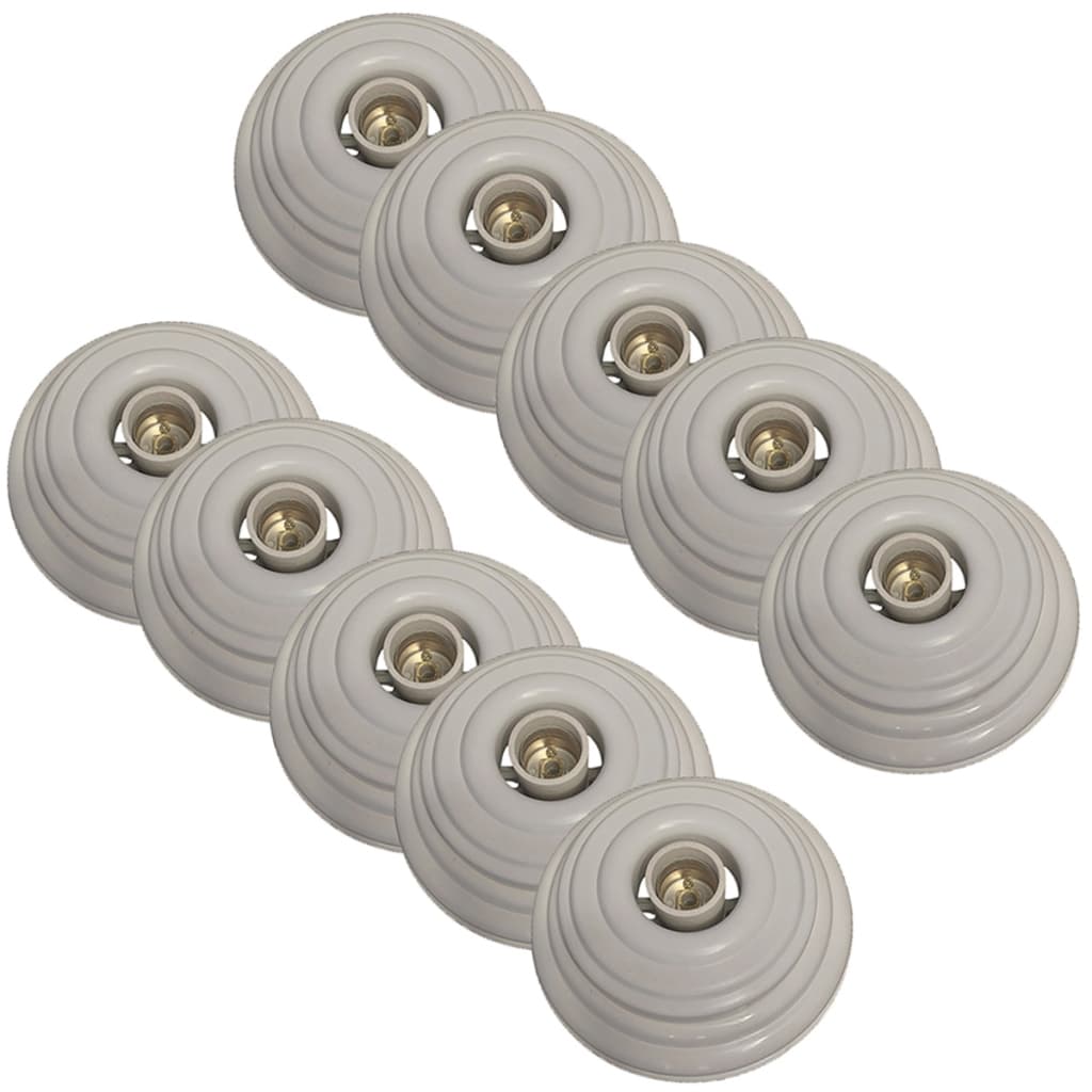 Plafonier Redondo Branco Suporte P/ Lâmpada 100w Soquete Trava 250v Plafon Iluminação Globo Kit C10