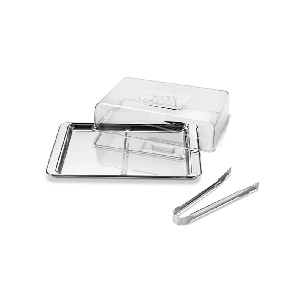 Conjunto Frios Átina 3 Pcs Brinox Pinça Bandeja Aço Inox