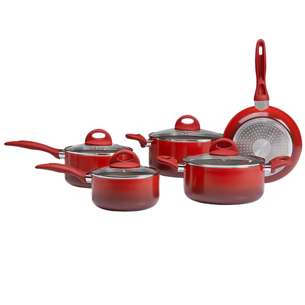 Jogo Panelas Ceramic Life Brinox 5 Peças Smart Plus Cerâmica De Indução Vermelho