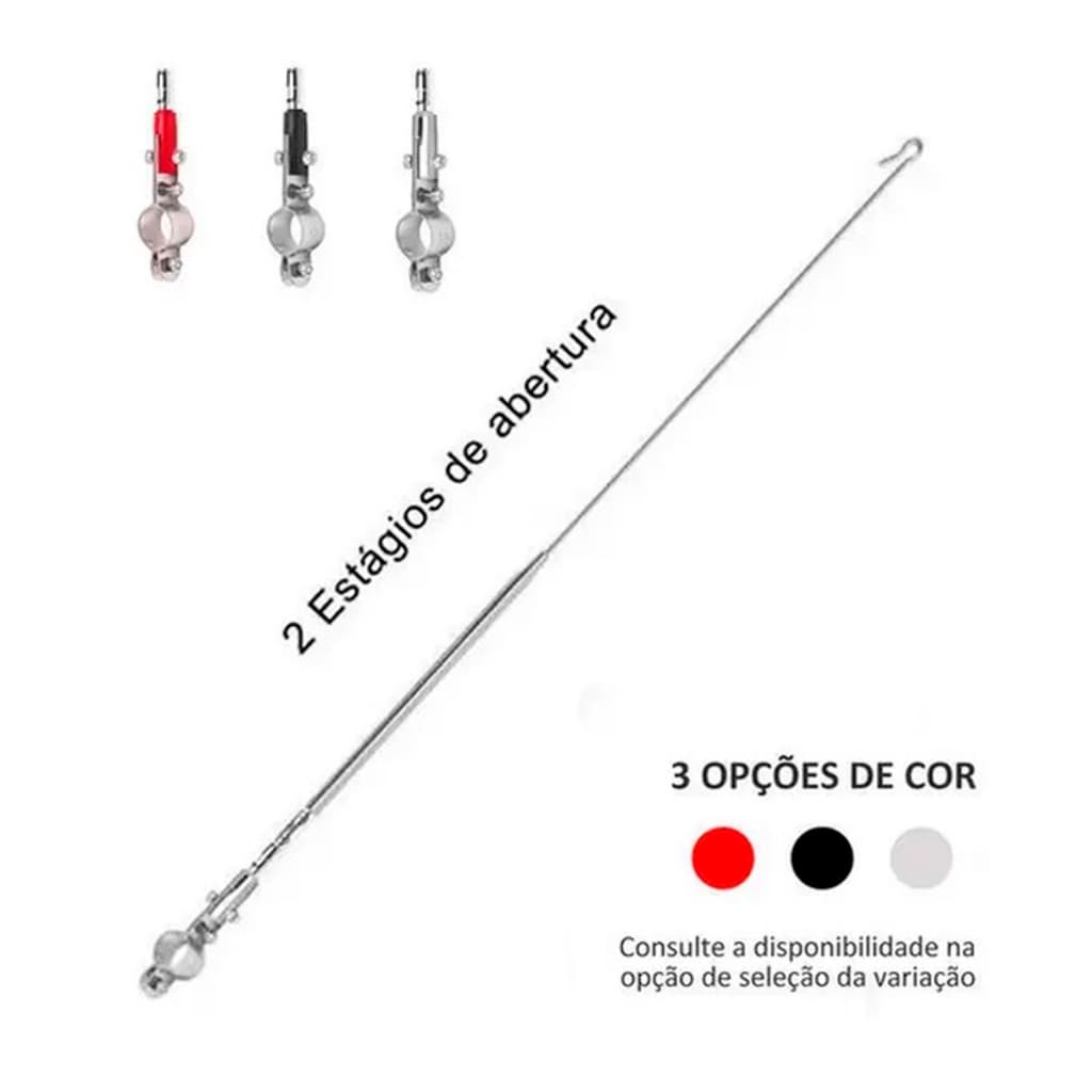 Antena Corta Pipa Moto Honda Nxr Bros 125 150 160 2 Estágios Reclinável Guidão