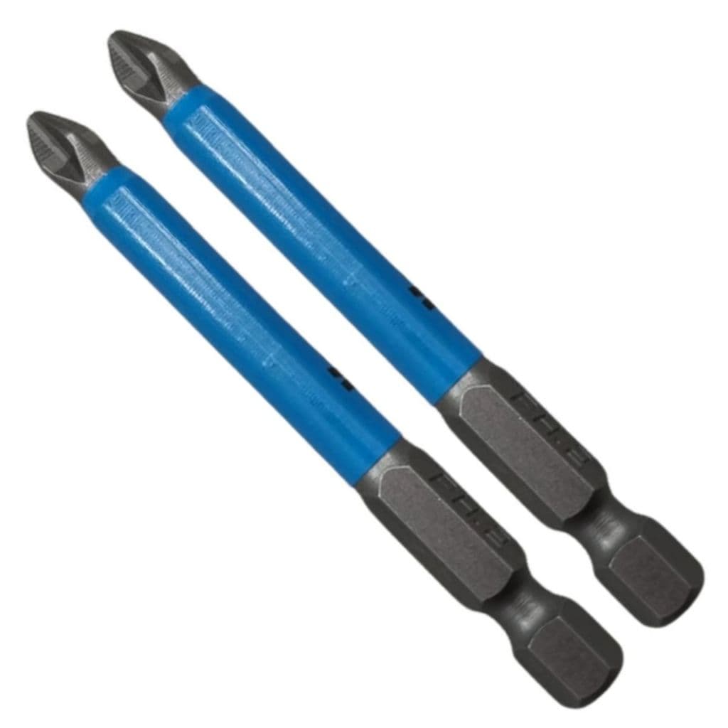 Kit 2 Ponta Bits PH2 70mm XL Philips Magnética Antiderrapante aço cromo