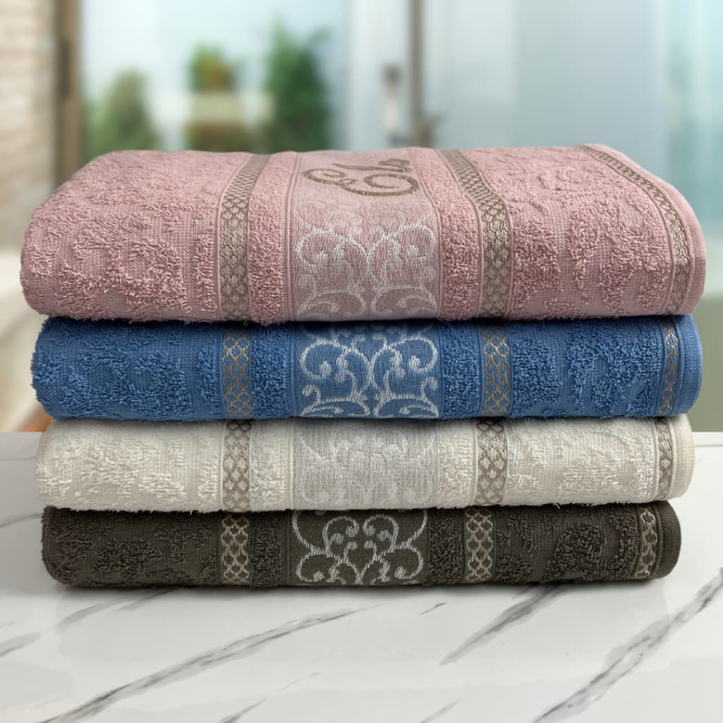 Kit com 4pçs Toalha de Banho Ele & Ela 75x145cm 100% Algodão - Kihertex
