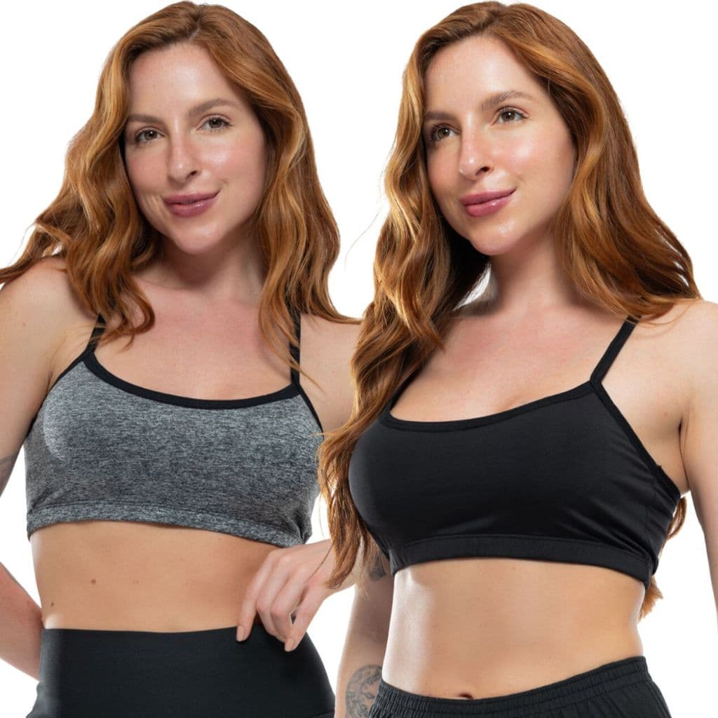 Kit 2 Top Fitness Feminino Nadador Alça Fina Academia