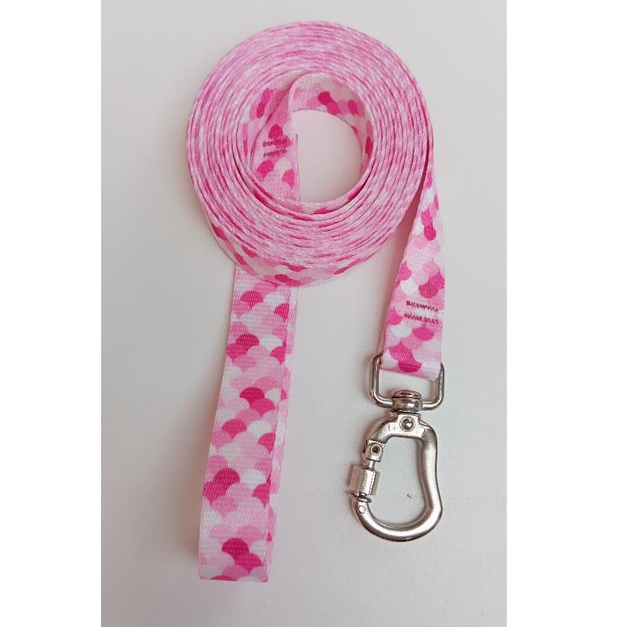 Guia Longo Para Cães -  Estampa de Sereia/Escamas Rosa