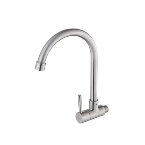 Torneira de Aço Escovado Inox Convencional Para Cozinha Banheiro Modelo de Parede 360° Graus