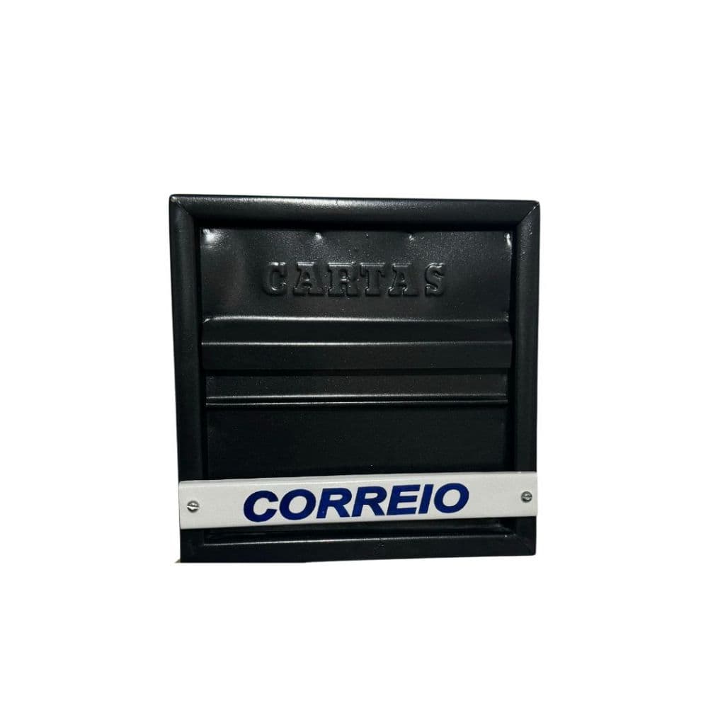 Caixa De Correio Carta Grade Horizontal Preta, Portão Básica