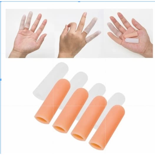 2 pares de protetores de dedos de silicone