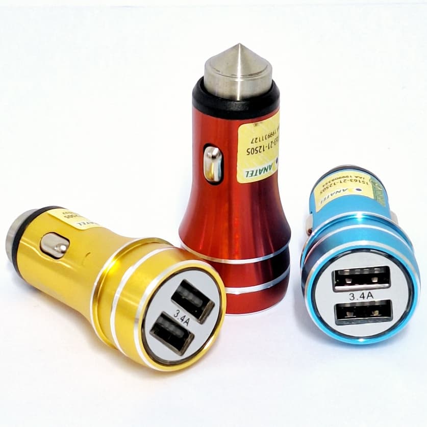Carregador Veicular 2 Entradas USB 3.4A para Celular Carga Rápida e Estável Com Selo Anatel.