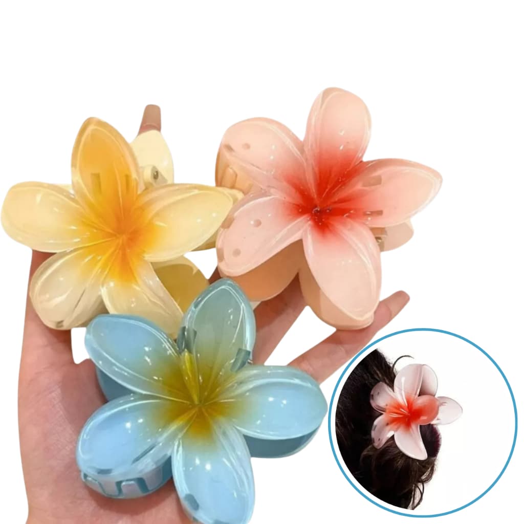 3 Prendedores de Cabelo Flor Grande Blogueira Cores