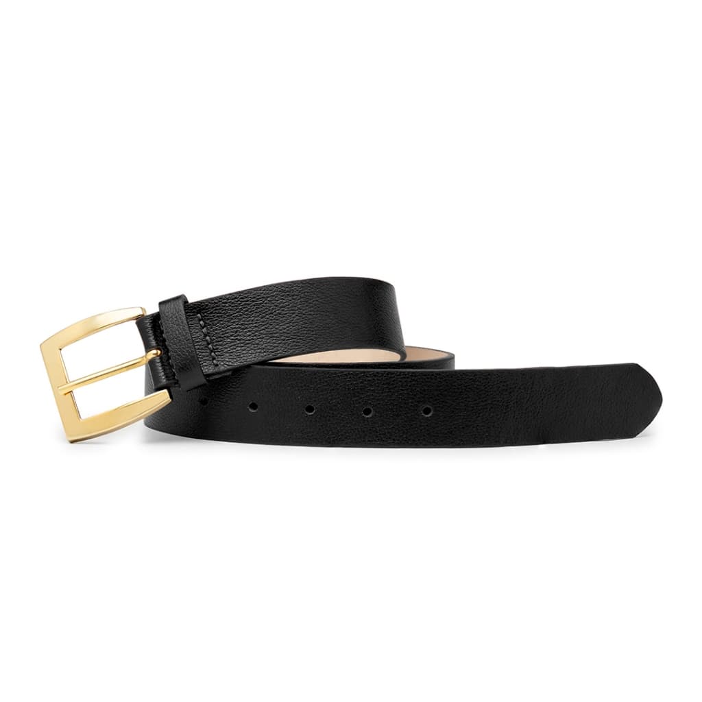 Cinto Feminino Básico Moda Mulher Casual Trabalho Fivela Dourada Couro Legítimo Premium Elegante