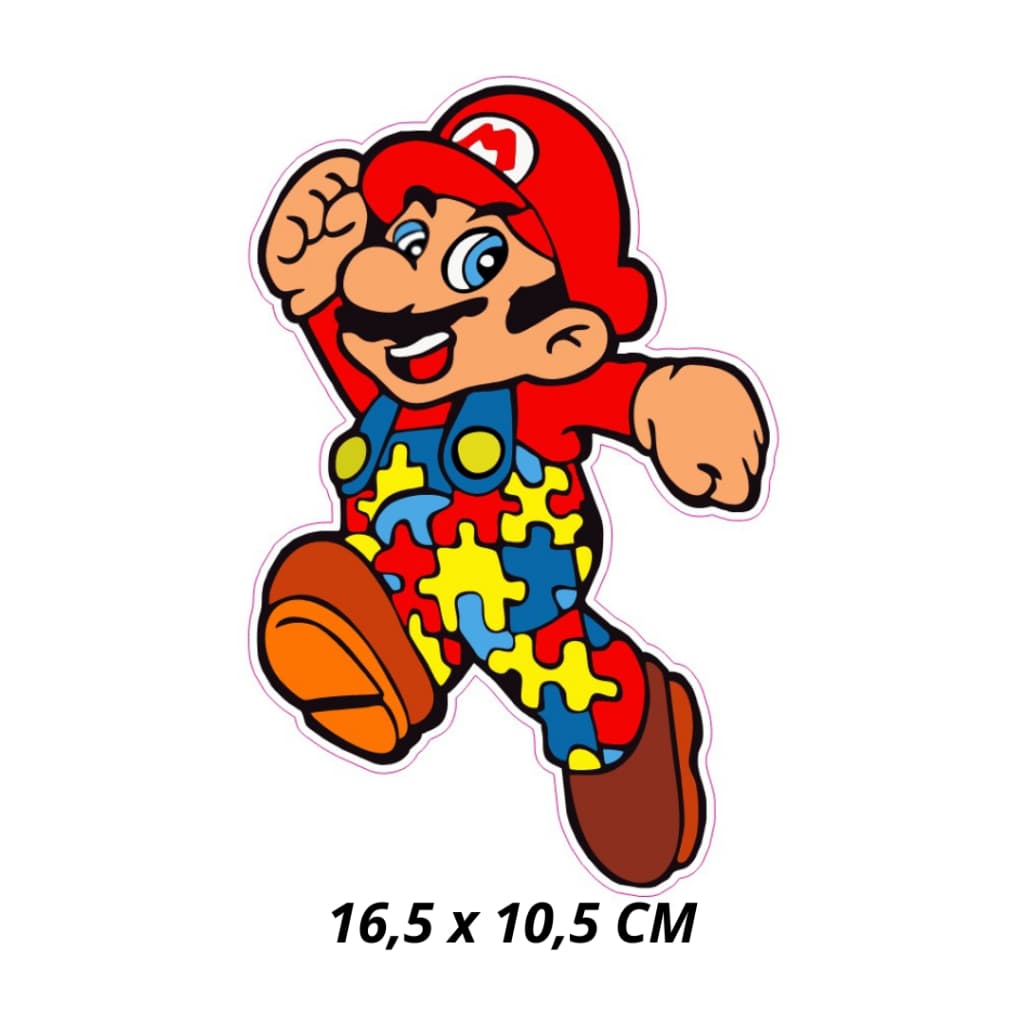 ADESIVO AUTISMO - MARIO - AUTISTA CARRO MOTO CASA