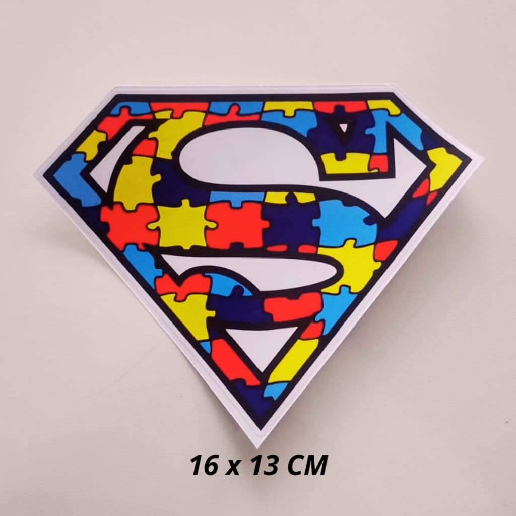 ADESIVO AUTISMO - SUPER MAN - AUTISTA CARRO MOTO CASA