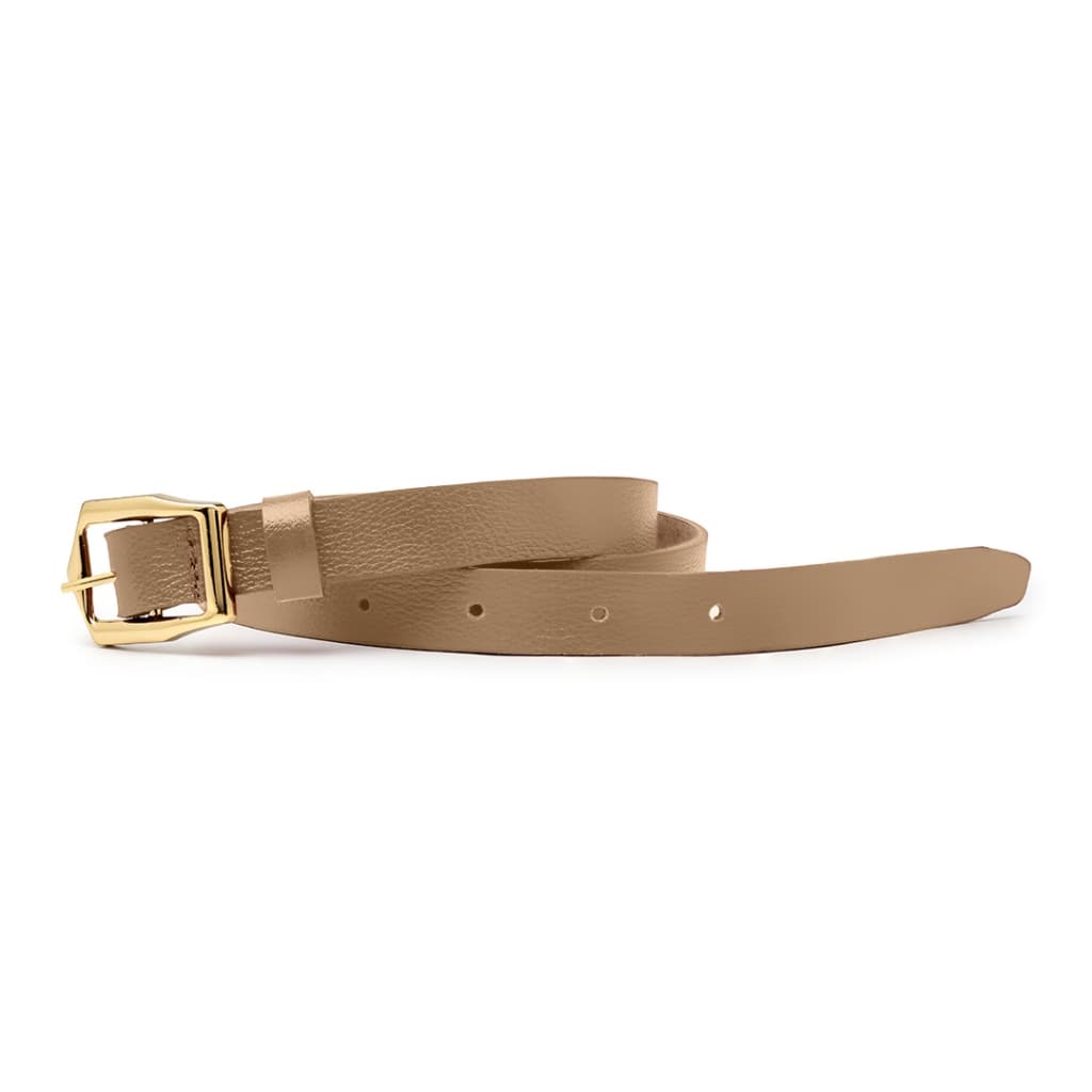Cinto Feminino Fino Correia Mulher Trabalhado Casual Moda Elegante Fivela Dourada