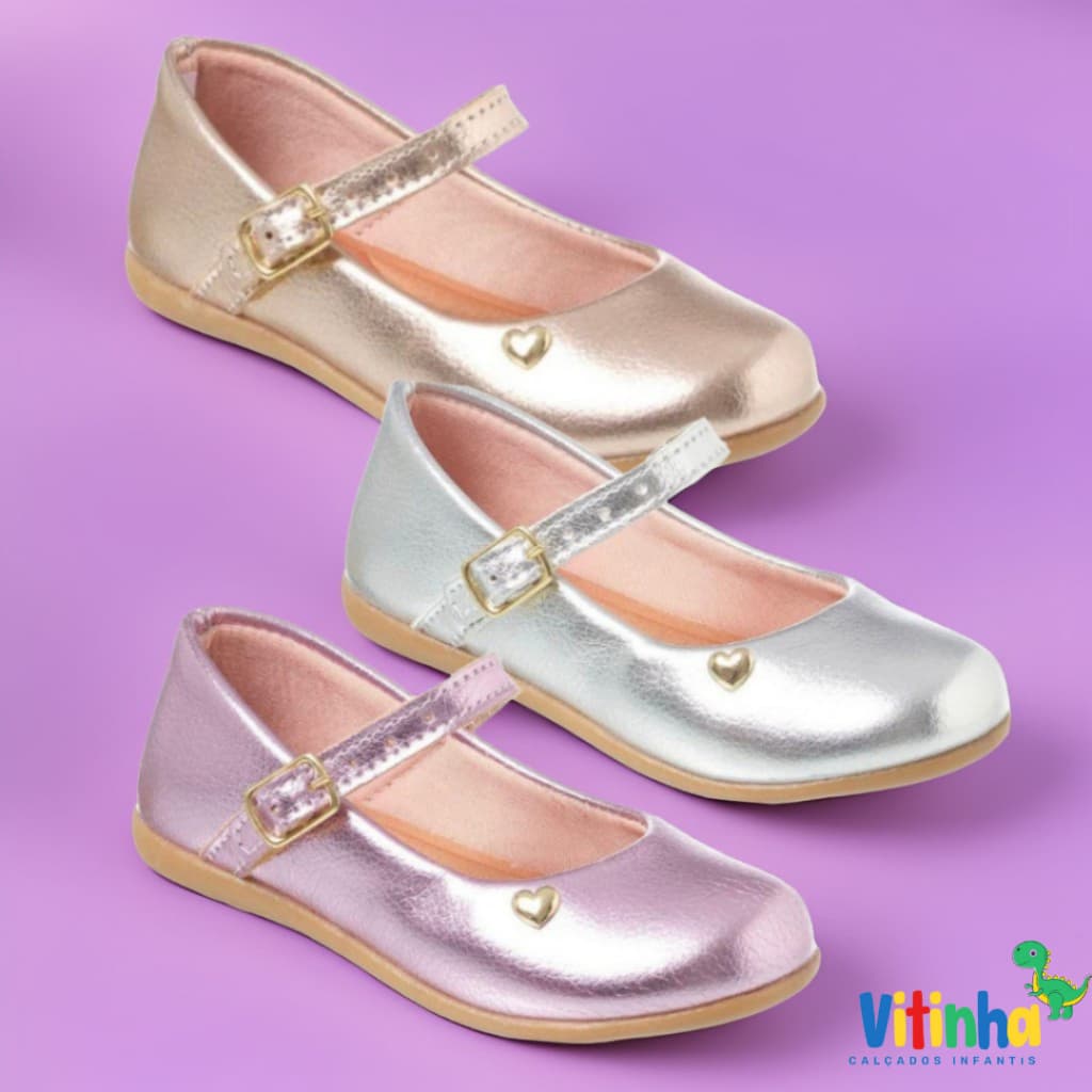 Kit 3 Pares - Sapatilha Infantil Feminino Menina Volta as Aulas