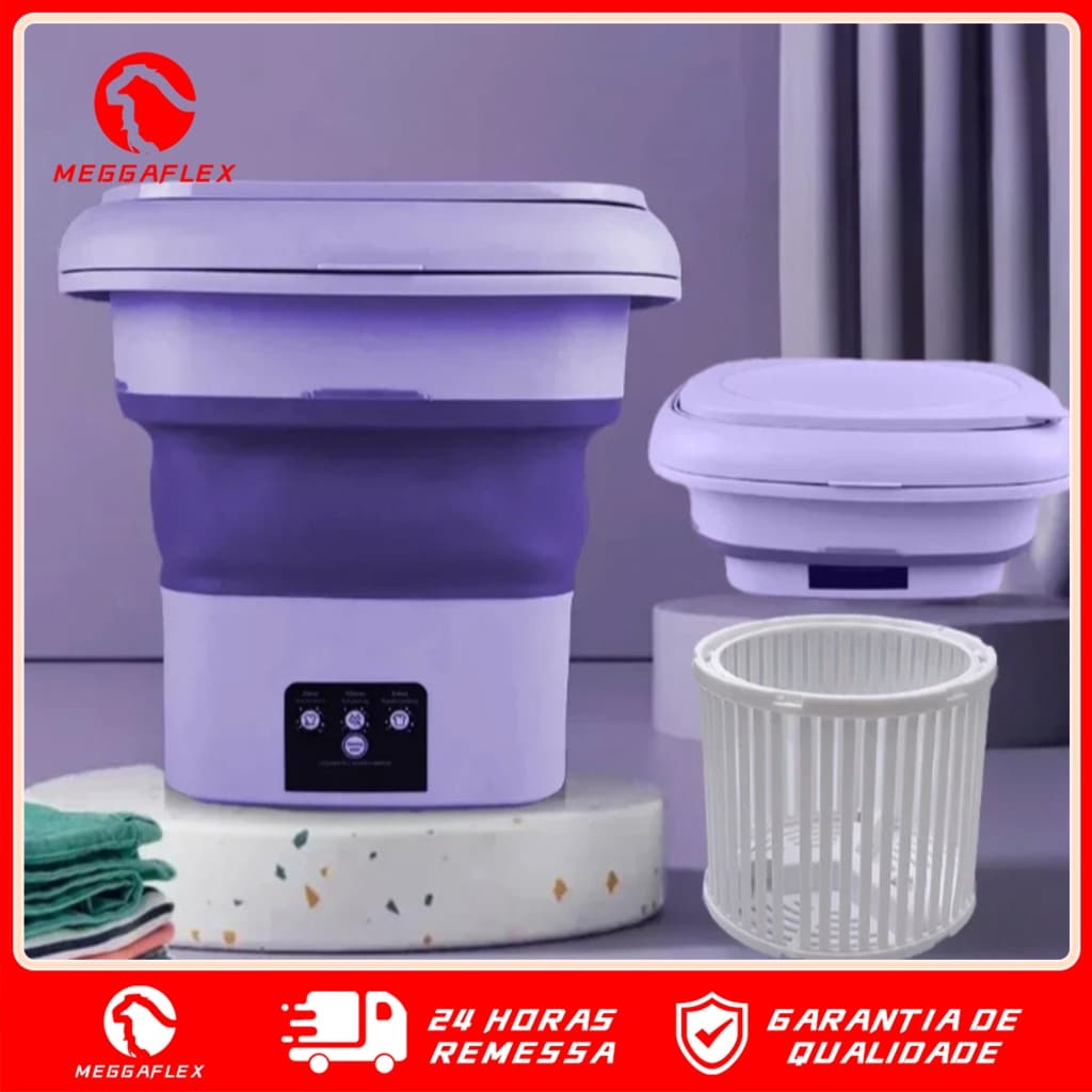 Mini máquina de lavar roupa dobrável portátil automática roupa interior de viagem MEGGAFLEX
