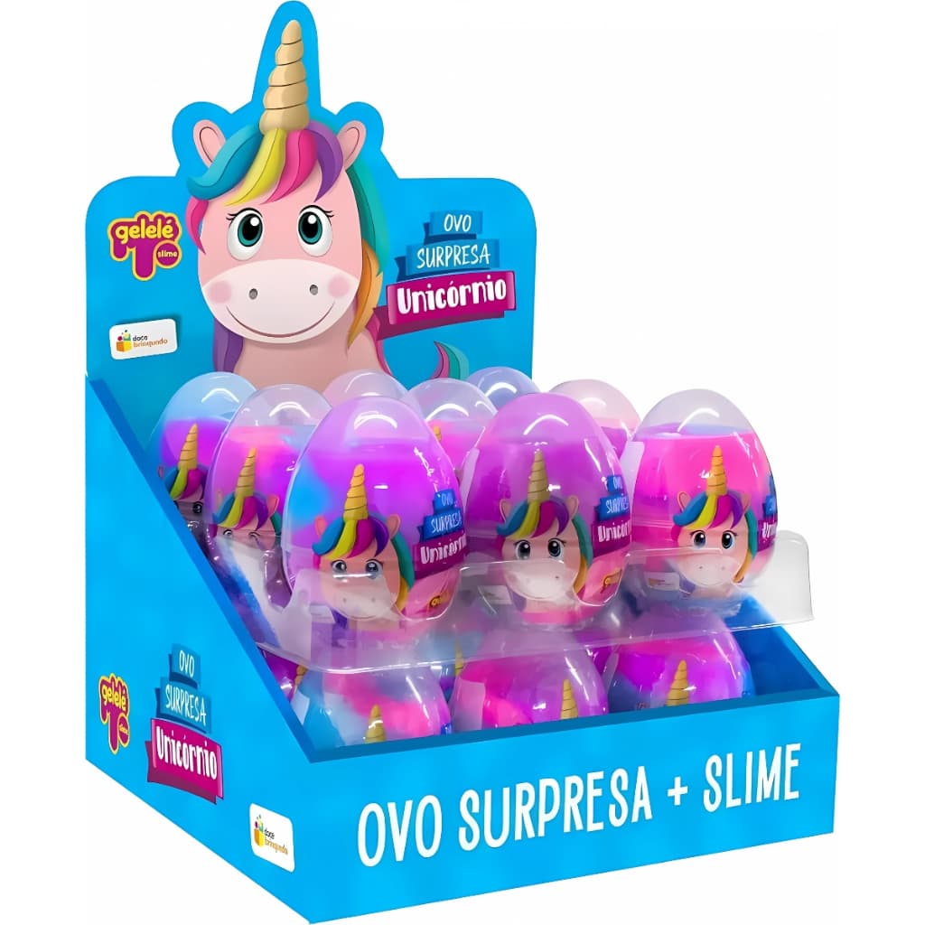 Kit 18 Ovos Surpresa Slime Unicórnio 98g - Diversão e magia! Surpresa, slime produto incrível!