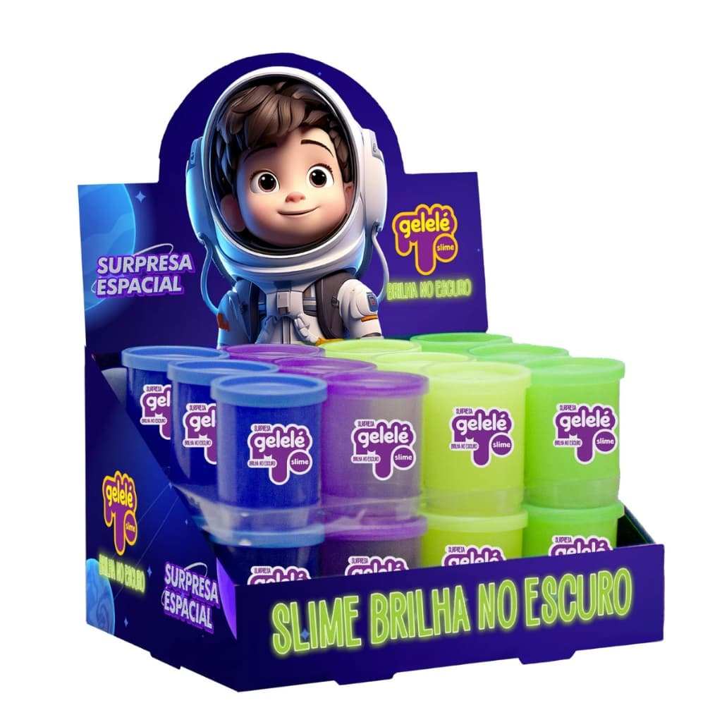 Kit 24 Slimes Brilha No Escuro 110g Diversão Garantida 4 Cores Gelelé Slime Massinha
