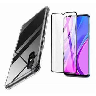 Kit Capa Capinha Transparente Com Bordas  E Pelicula 3d 5d 9d Full Cove Compatível   9A e 9I