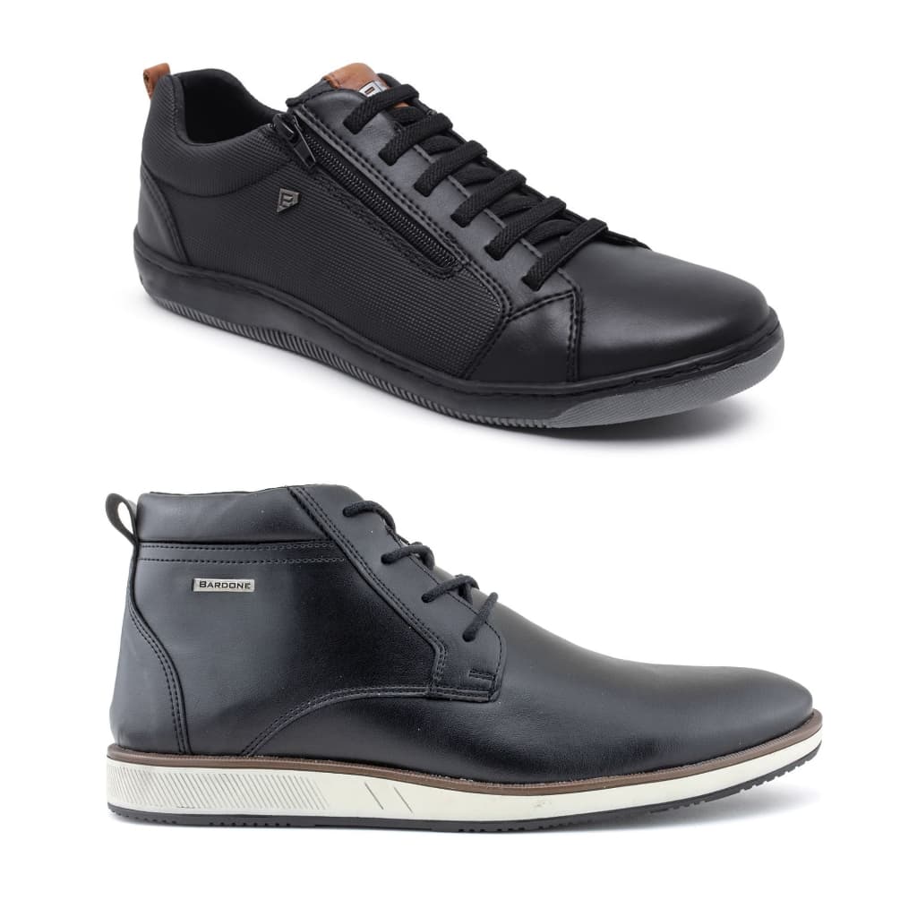 Kit 2 Sapatênis Casual & Bota Casual Masculino Half Cab