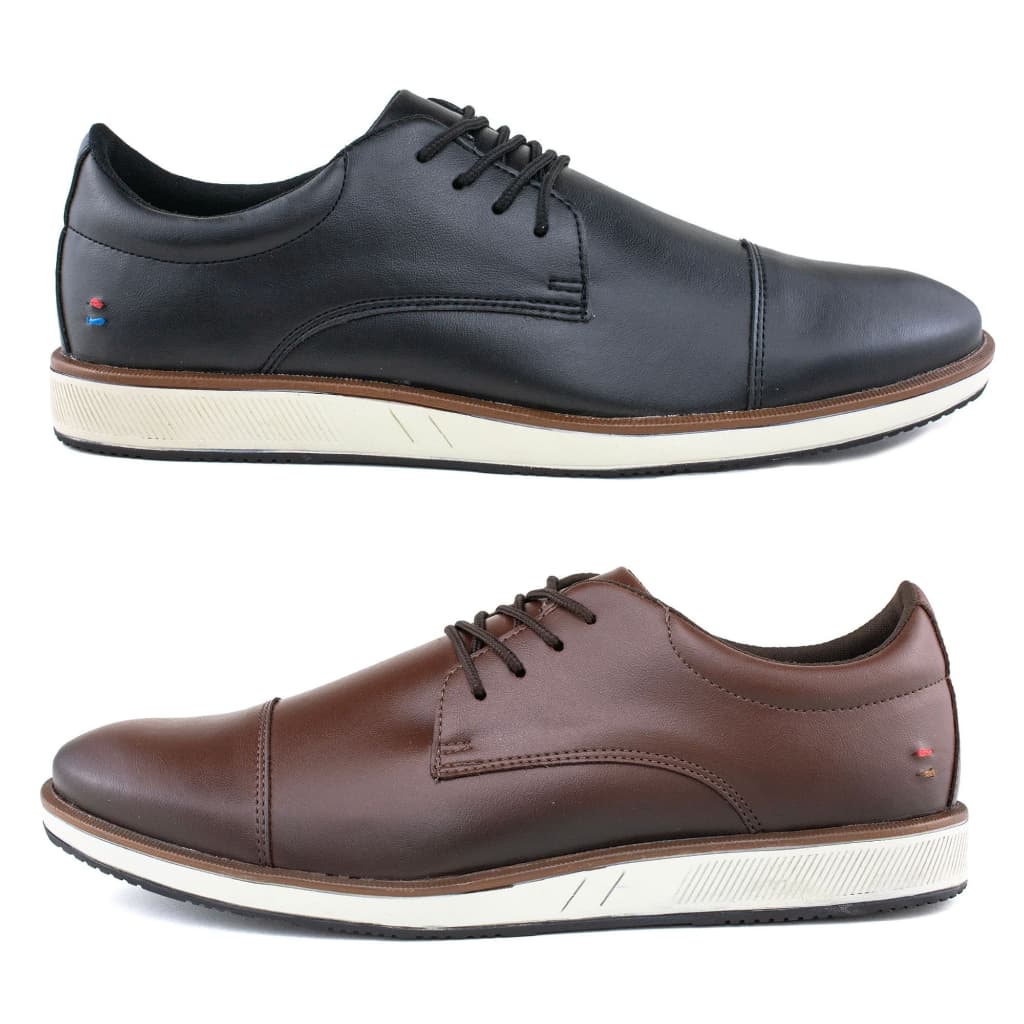 Kit 2 Sapatos Social Masculino Oxford com Ajuste em Cadarço Classico