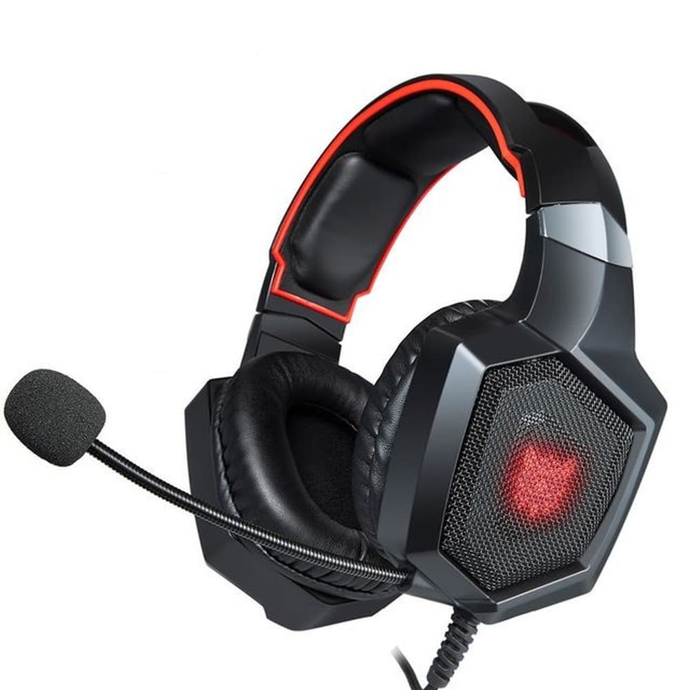 Headset Gamer Profissional Onikuma K8 Preto/Vermelho
