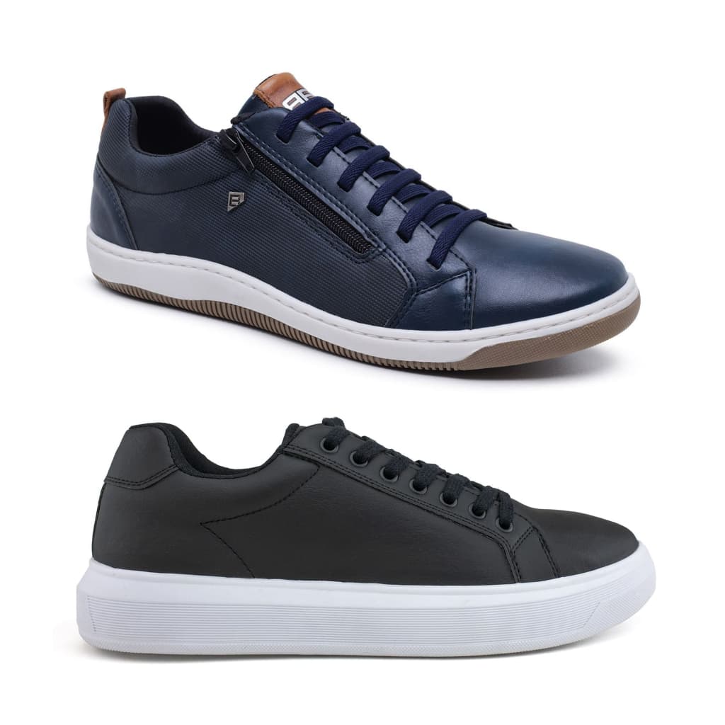 Kit 2 Tênis Casual Masculino High Soft & Sapatênis Casual Urban Confort