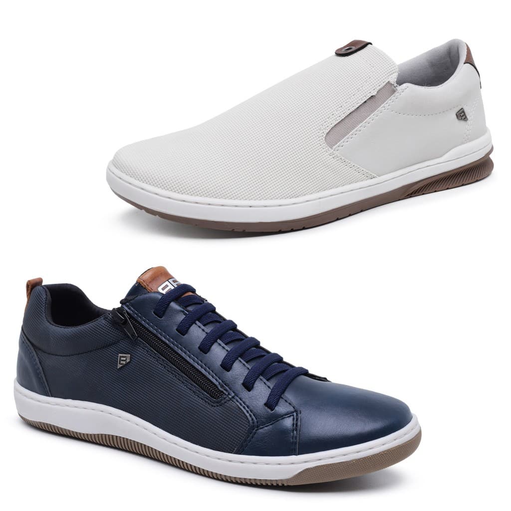 Kit 2 Sapatênis - SlipOn Calce Fácil e Tênis Urban Casual