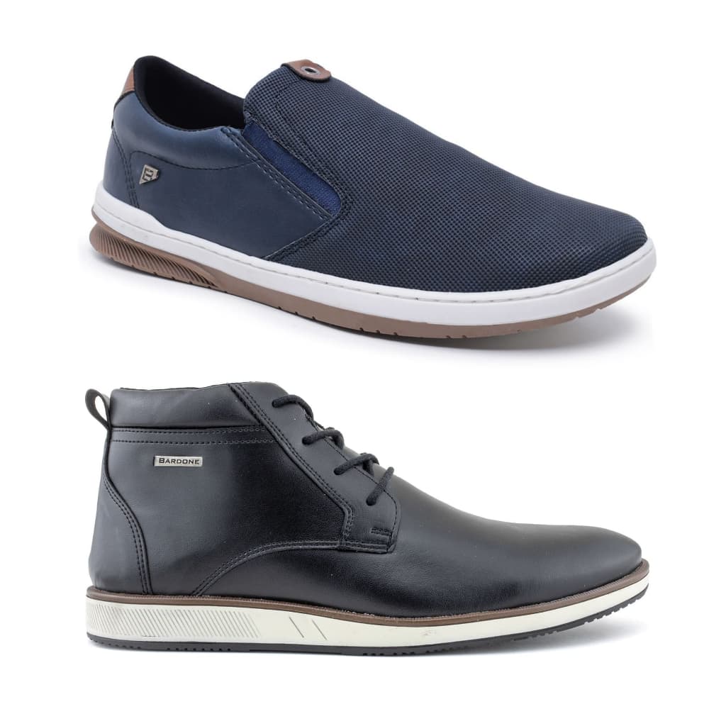 Kit 2 Bota Masculino Half Cab & Sapatênis Slip-On Urban