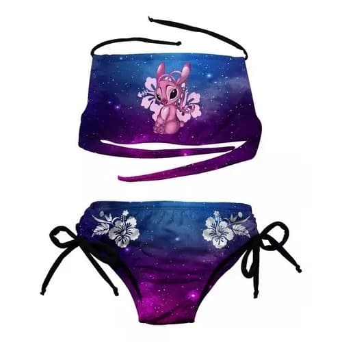 Biquini Infantil Cropped Estampa Angel Stitch Qualidade