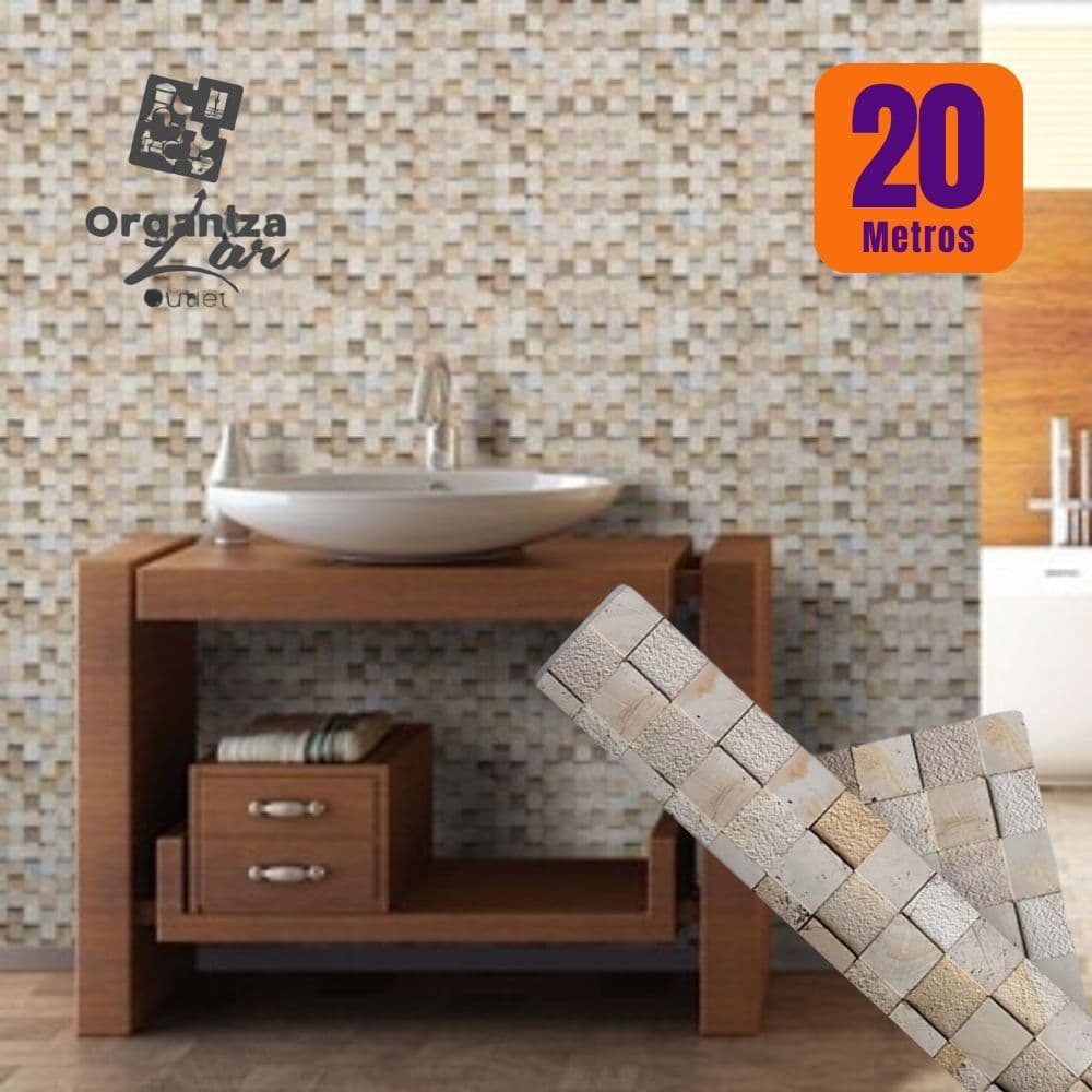 Papel de Parede PREMIUM Rolo 5m x 45cmAutoadesivo Pastilha Cozinha, Banheiro
