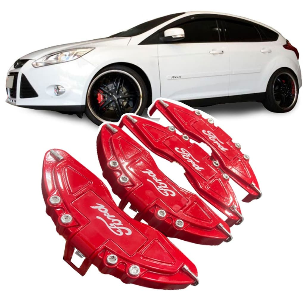 Capa De Pinça De Freio com Garras 4 peças Ford Focus 2015, 2016, 2017, 2018 top sem silicone