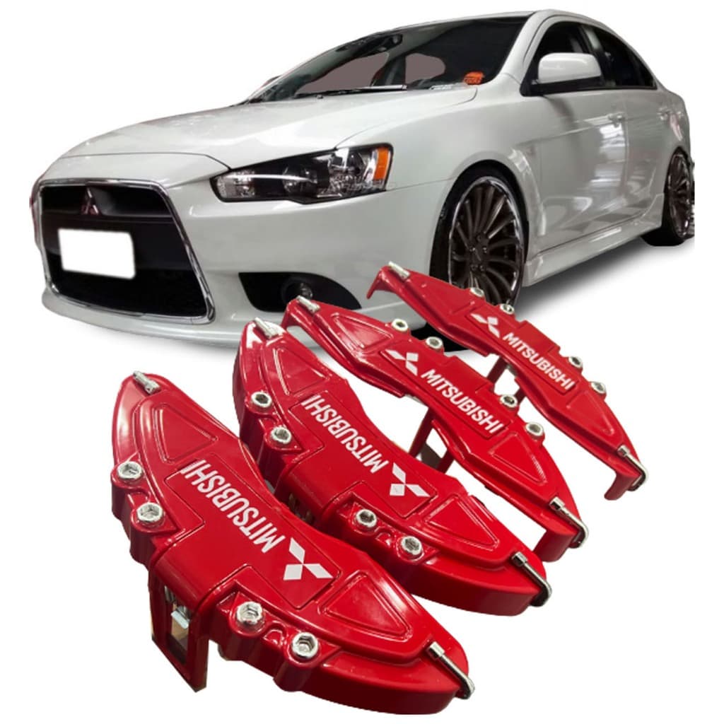 Capas De Pinças De Freio com Garras 4 Pç Compatível Lancer 2009, 2010, 2011, 2012, 2013, 2014, 2015