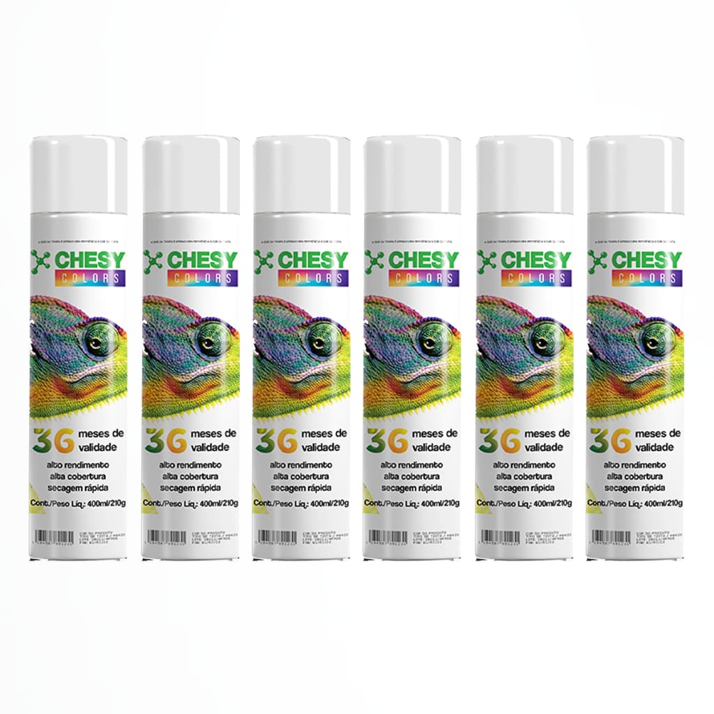 Kit 6 Latas de Spray Verniz para Uso Geral 400ml Chesy