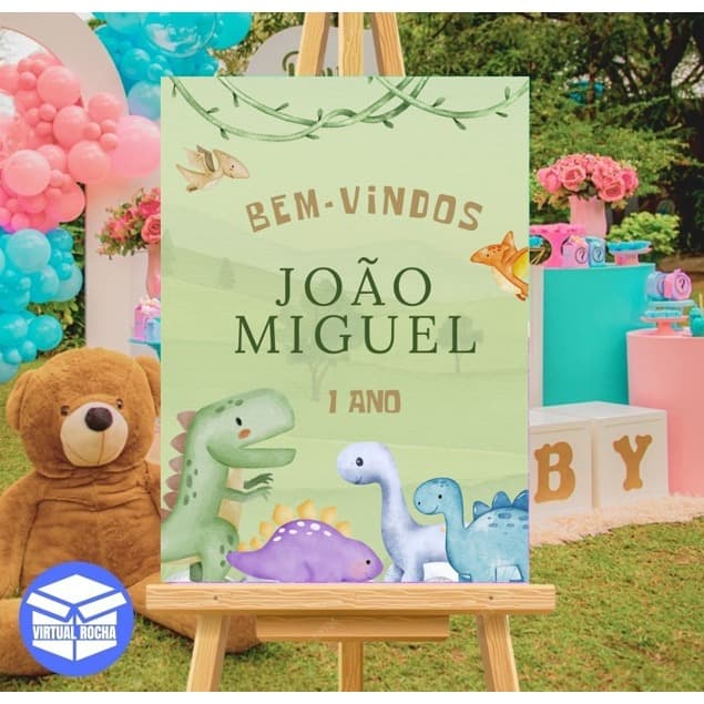 Quadro Decorativo Placa Decorativa Dinossauro Festa Criança Aniversário Enfeite MDF