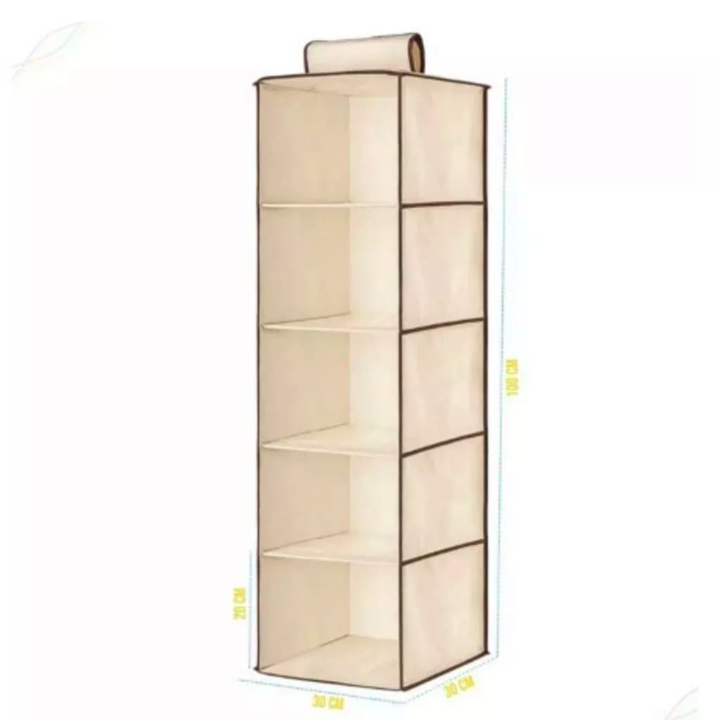 Kit 03 Organizador Sapateira Vertical Cabide Guarda Roupa-5 Prateleira