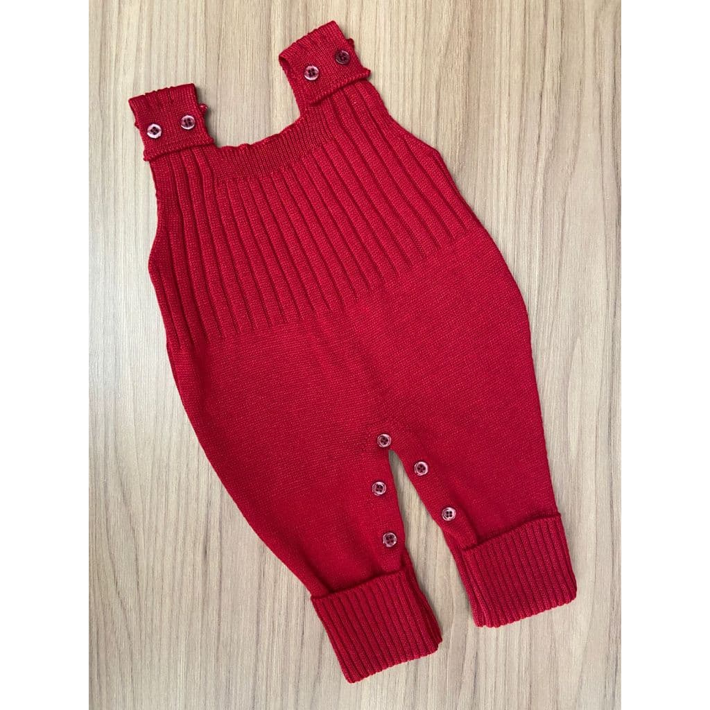 Jardineira Vira Pé Salopete Macacão Bebê Récem Nascido Menino Menina Tricot Tricô