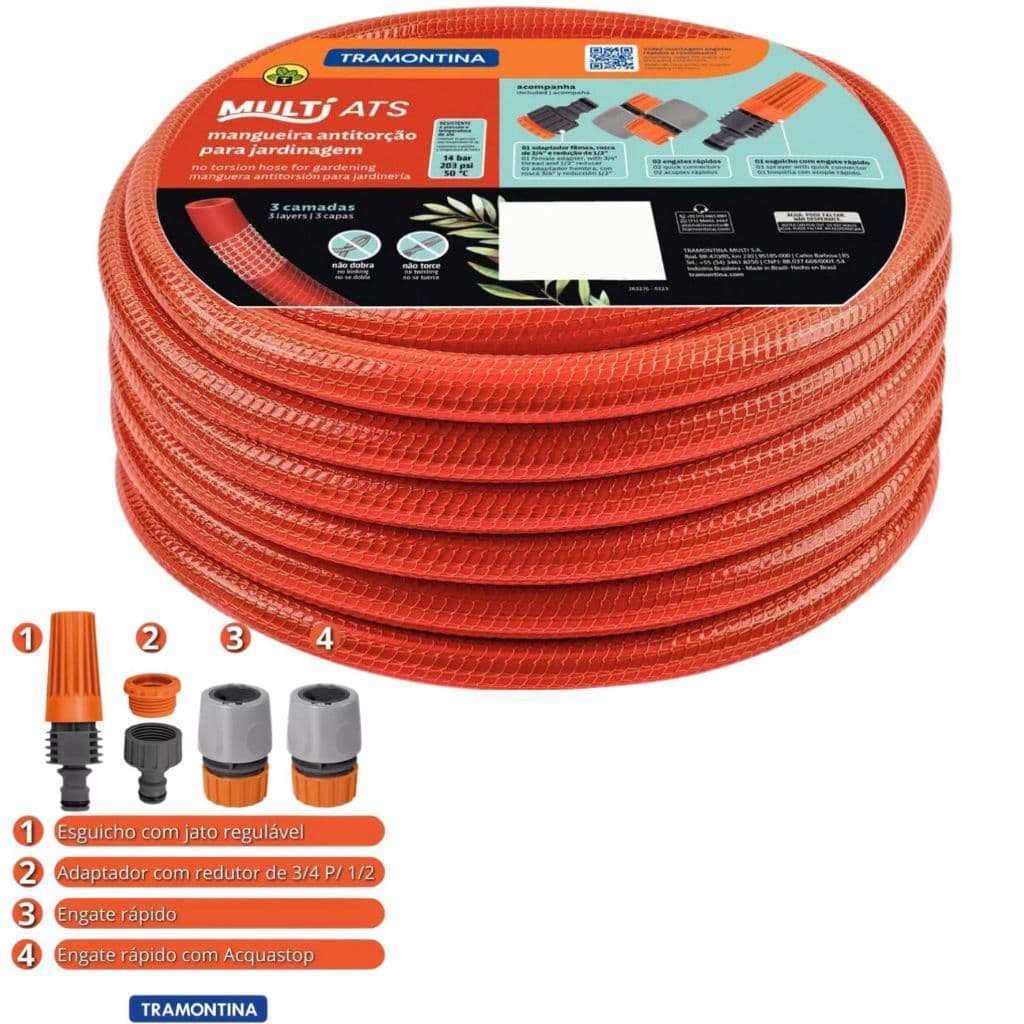Mangueira de Jardim 30 Metros Tramontina Multi 1/2" em PVC