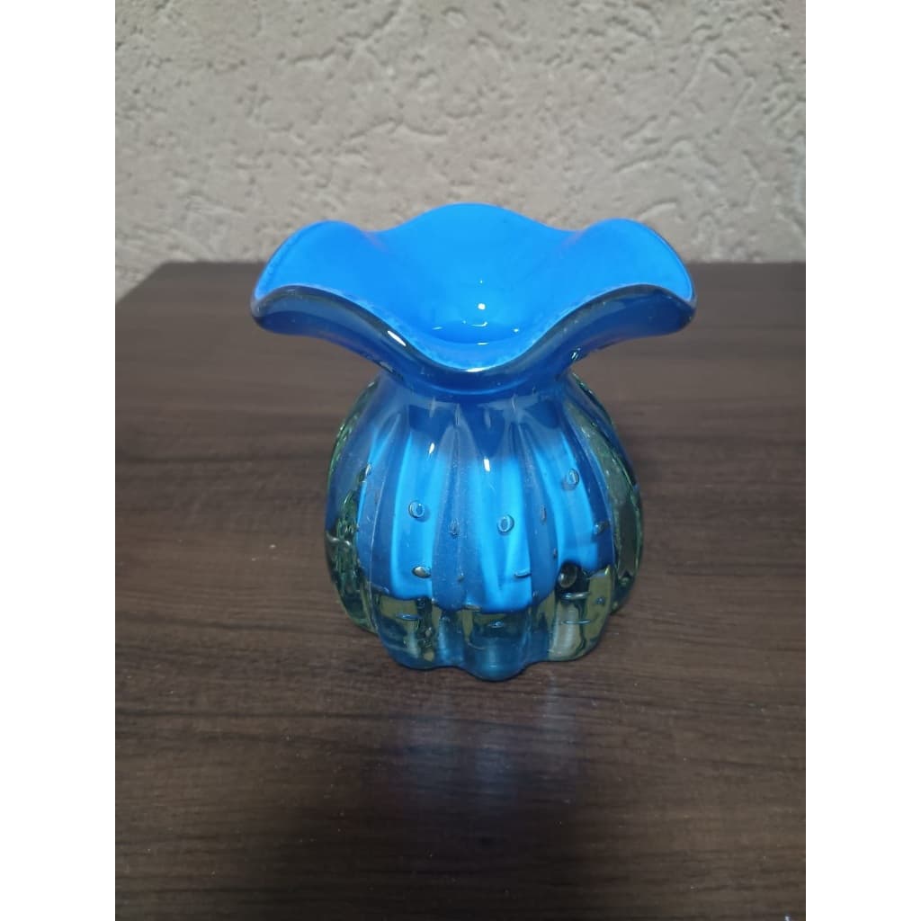 Vaso Trouxinha de Murano Azul Celeste P (10cm) - (vidro reforçado)QUEIMA DE ESTOQUE