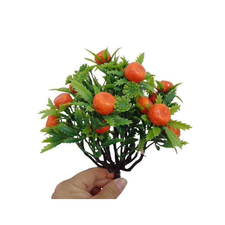 Arranjo Planta Artificial Folhagem Laranja Para Decoração