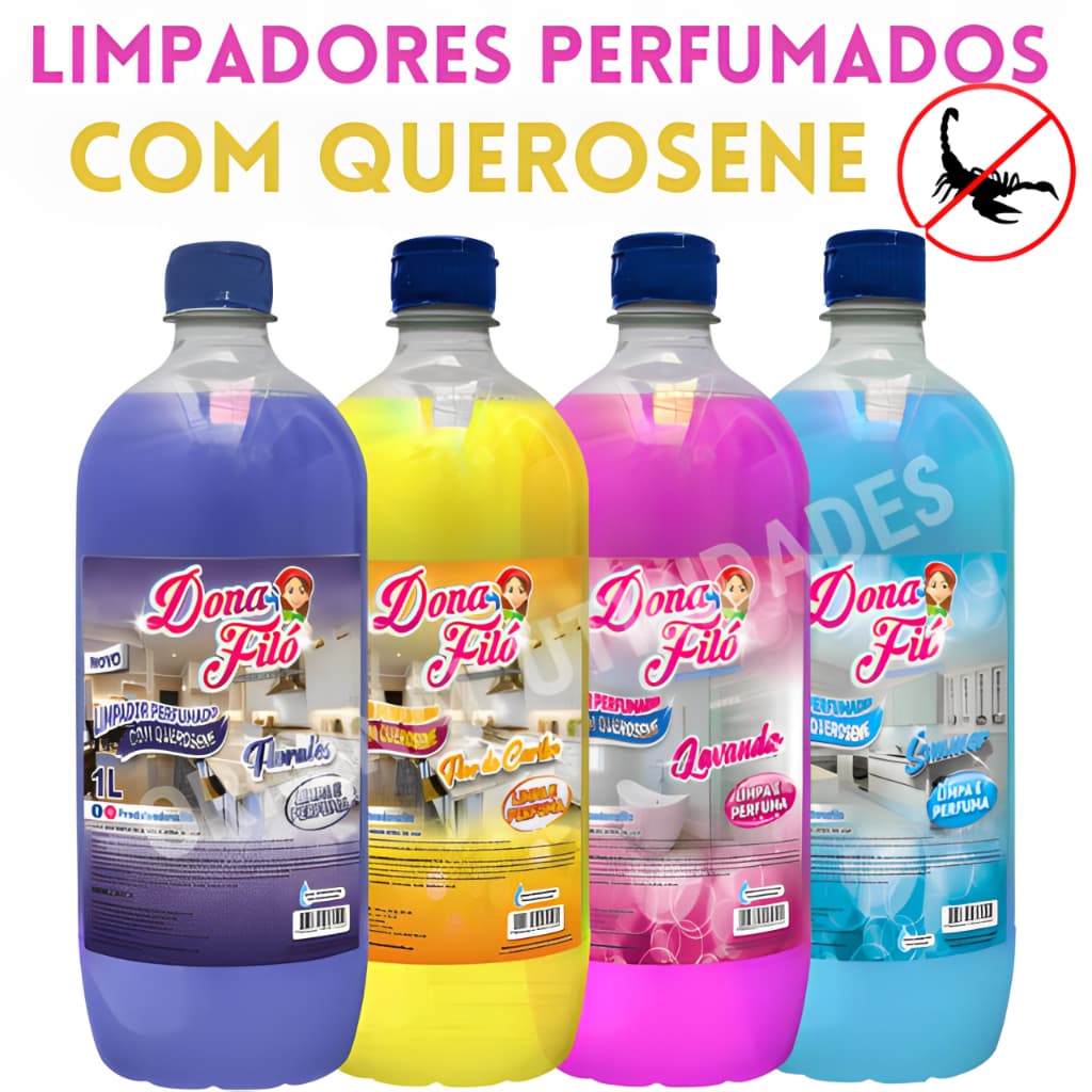 Limpador Perfumado Com Querosene Dona Filó 1 litro.
