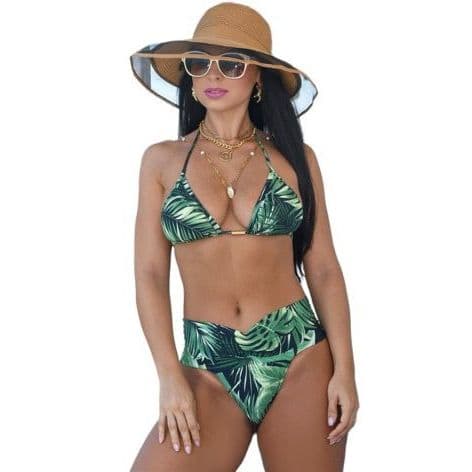 Conjunto Biquíni Cortininha Amarração Calcinha Cintura Alta Lipo Fio Dental  Moda Praia Lançamento Verão