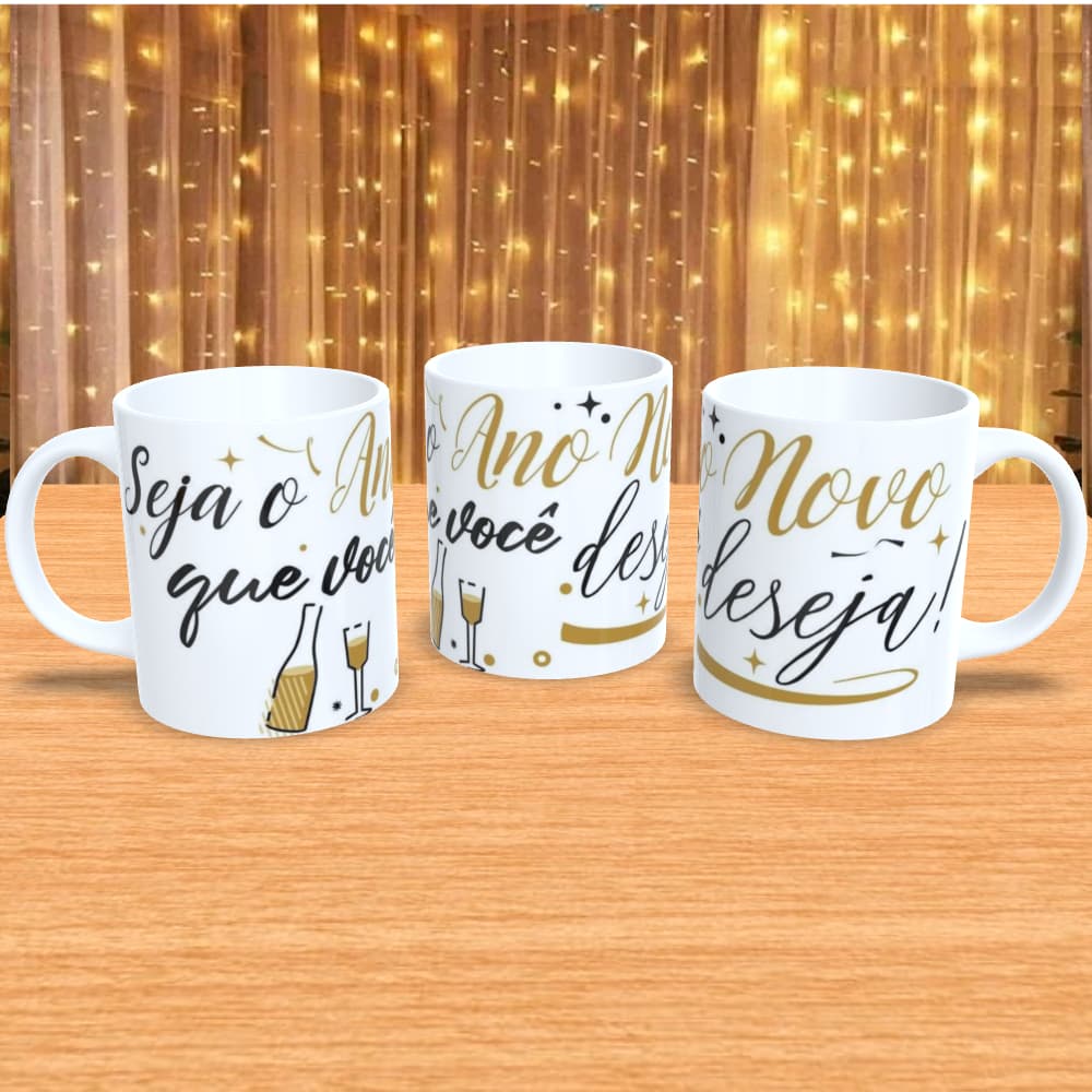 Caneca branca 325ml personalizada ano novo 2025 gratidão seja o ano novo que você deseja vem ai 365 novas oportunidades