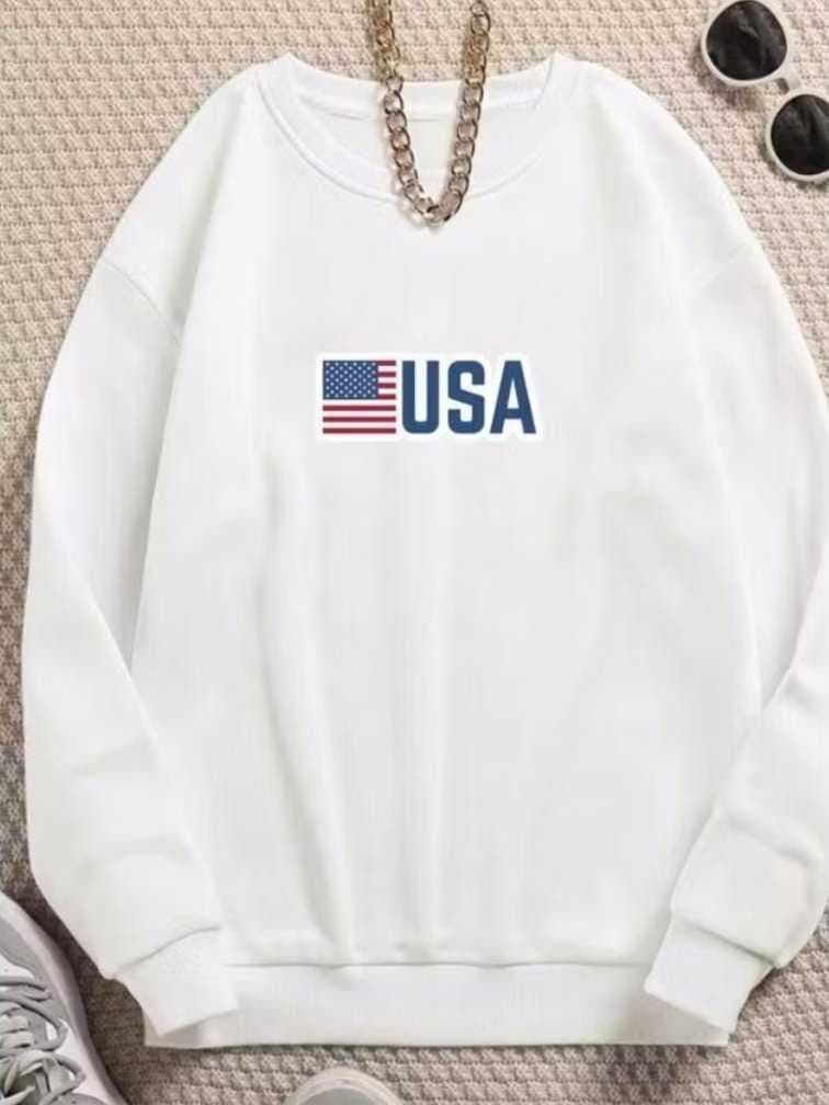 Casaco de frio Gola Redonda Estampado Blusa de Frio Moletom Flanelado Estampado