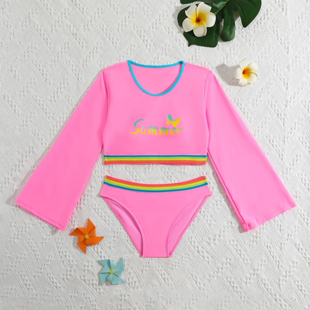 HT VEST Conjunto Juvenil Moderno e Divertido para Praia e Piscina 2024 J3126